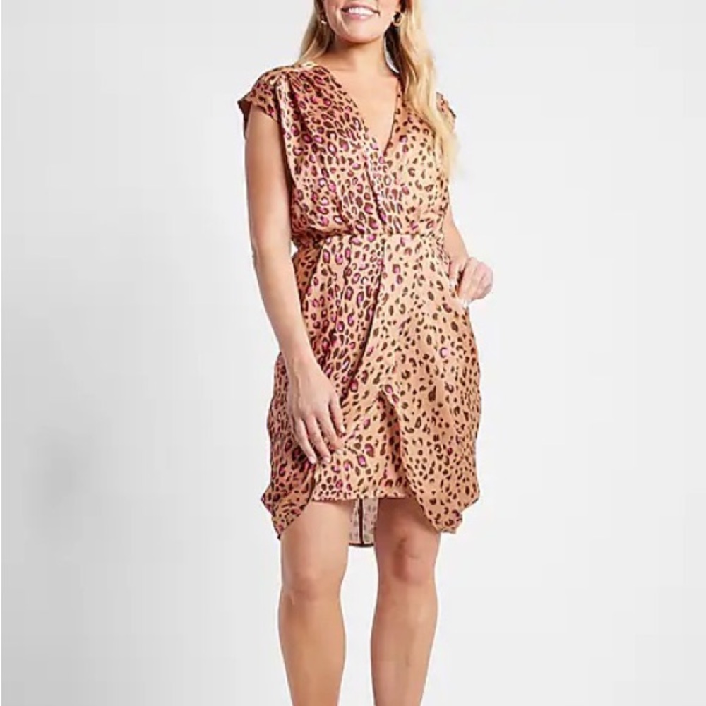 Women’s Express Dress Leopard Print Size S, M, L New